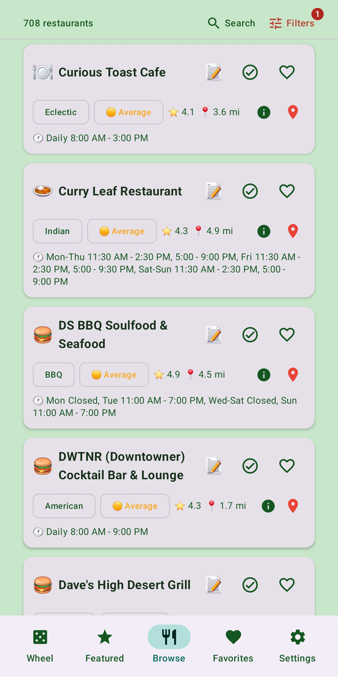 Eat ABQ app screenshot: browse restaurants